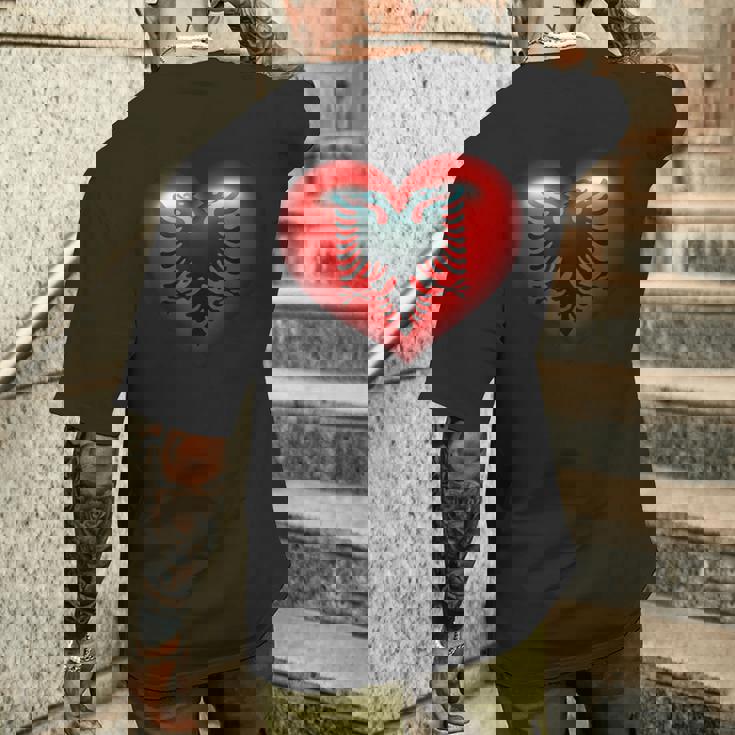 アルバニア国旗 イーグル ダブル レッド アルバニア シュキペ コソボ メンズTシャツ バックプリント 彼への贈り物