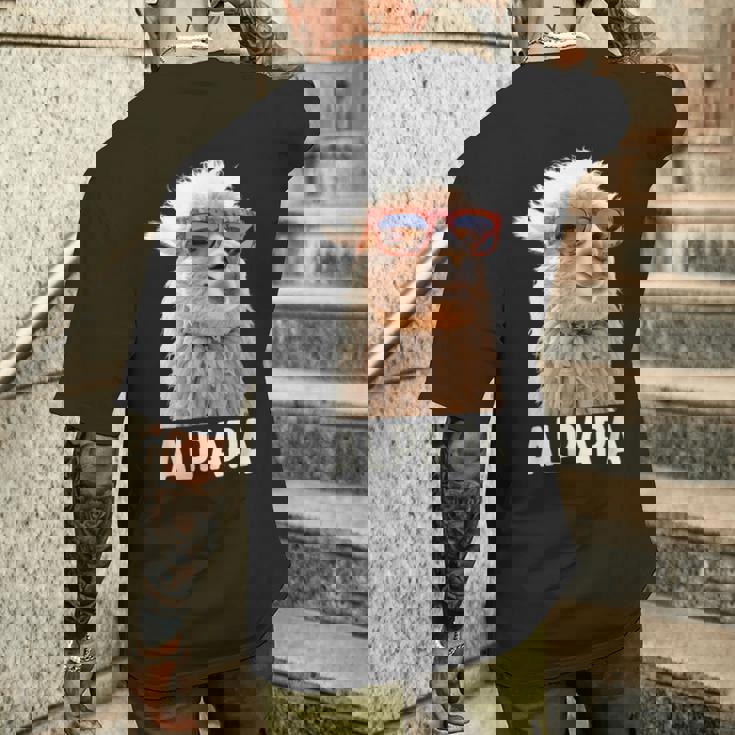 アルパカ・パパ・アルパパ・ラマ・パパ・アルパカ・パパ・ワーター・ワンダリングalpapa メンズTシャツ バックプリント 彼への贈り物