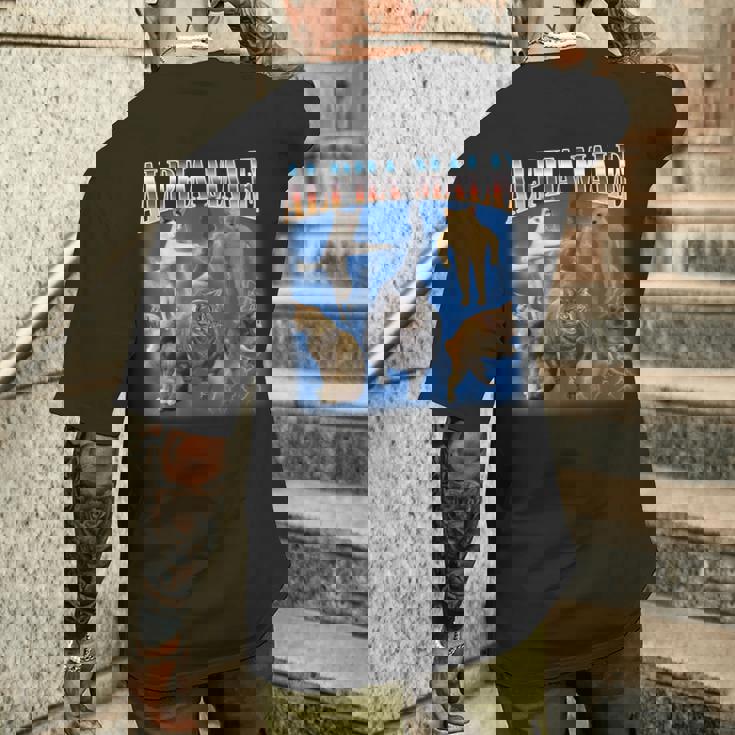 アルファ 男性 面白い ジョーク ミーム 大人 ユーモア 猫 ミーム メンズTシャツ バックプリント 彼への贈り物