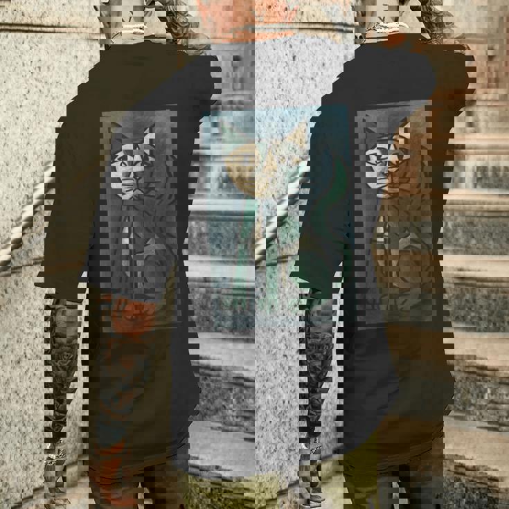 アート ピカソ 猫 メンズTシャツ バックプリント 彼への贈り物