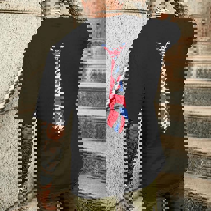 イギリス国旗ユニオンジャックネクタイ イギリス帝国 メンズTシャツ バックプリント 彼への贈り物