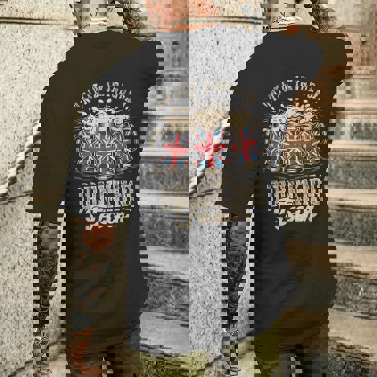 イギリス飲酒チーム ファニーパーティー 英国ビールフェスト メンズTシャツ バックプリント 彼への贈り物