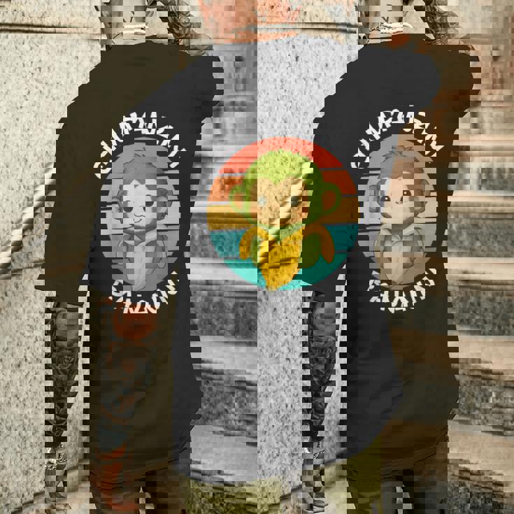 イタリア ブレイン ミーム チンパンジーニ バナニーニ レトロ サンセット キッズ メンズTシャツ バックプリント 彼への贈り物