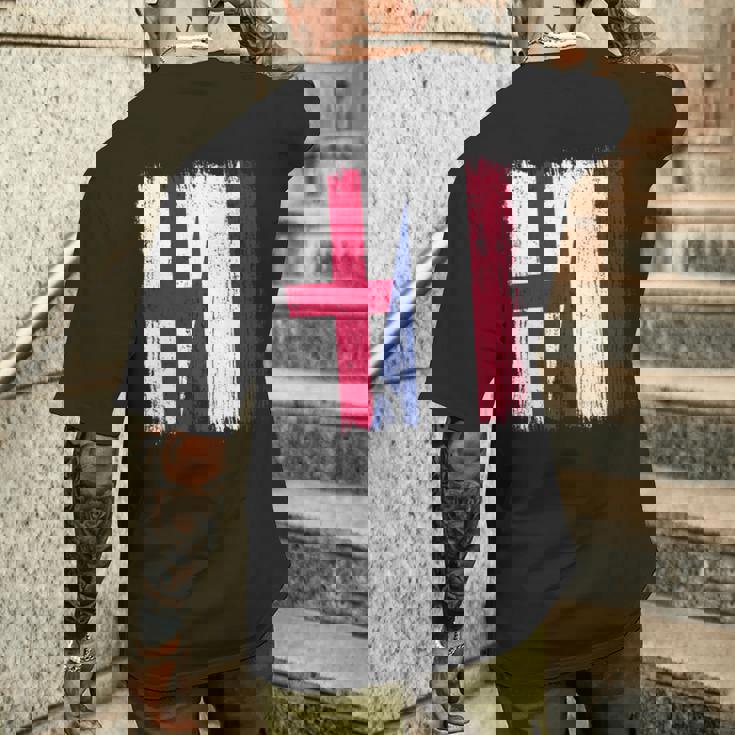 イングランド オランダ ハーフフラッグ イングリッシュ オランダ遺産 長袖tシャツ メンズTシャツ バックプリント 彼への贈り物