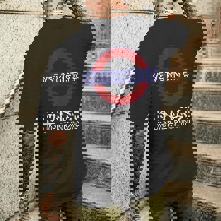 ウェストミンスター ロンドン地下鉄 メンズTシャツ バックプリント 彼への贈り物