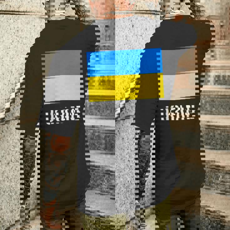 ウクライナの国旗 メンズTシャツ バックプリント 彼への贈り物