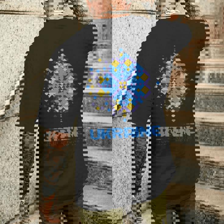 ウクライナの自由 繁栄 ウクライナ国旗 シンボル メンズTシャツ バックプリント 彼への贈り物