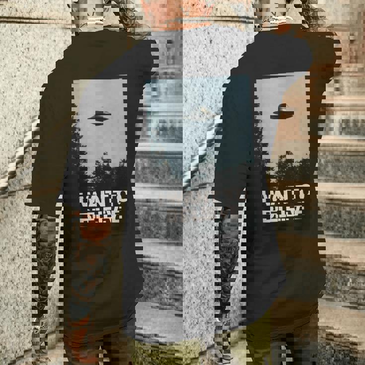 エイリアンufoアパレル「I Want To Believe」 メンズTシャツ バックプリント 彼への贈り物