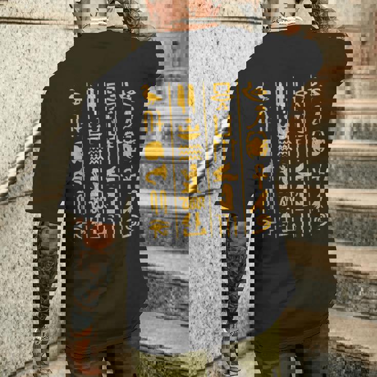 エジプト ヒエログリフ 古代エジプトシャツ ファラオtシャツ メンズTシャツ バックプリント 彼への贈り物
