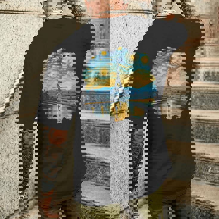 エッフェル塔 アートワーク ルーヴル美術館 フランス観光 パリ メンズTシャツ バックプリント 彼への贈り物