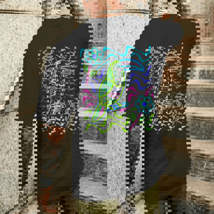 オオハシの鳥 アラカリ オオハシ オオハシ モラ アート パナマ・クナ族作 メンズTシャツ バックプリント 彼への贈り物