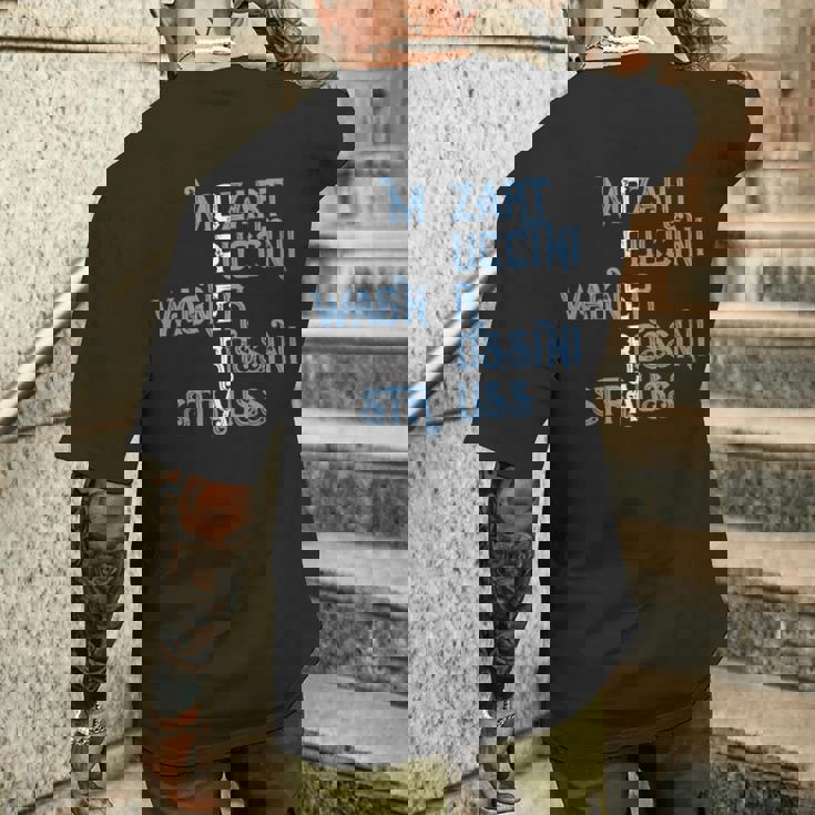 オペラ好きのギフト モーツァルト プッチーニ ワーグナー ロッシーニ シュトラウス 長袖tシャツ メンズTシャツ バックプリント 彼への贈り物