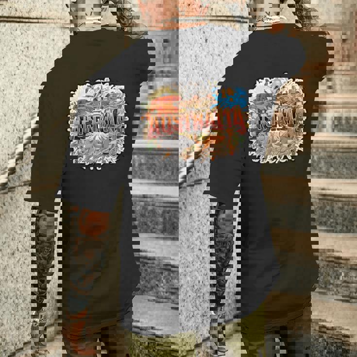 オーストラリアカンガルーコアラポインティングミーム オーストラリアのお土産 メンズTシャツ バックプリント 彼への贈り物