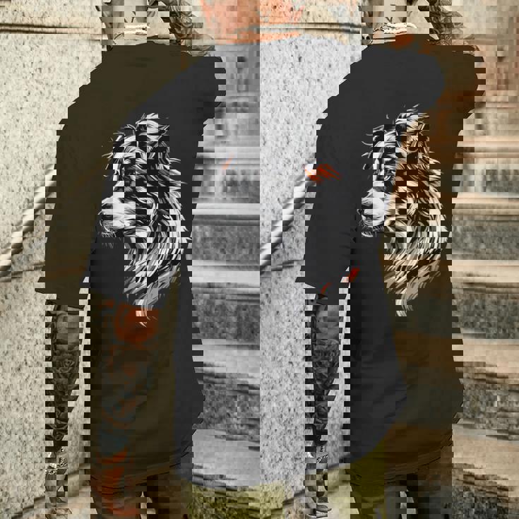 オーストラリアン・シェパード・ドッグ愛好家はオージー・シェパードを愛する メンズTシャツ バックプリント 彼への贈り物