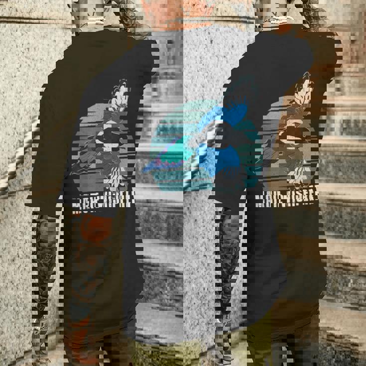 カササギ 鳥 動物 翼 バードウォッチング バーダー アウトドア 野鳥観察 メンズTシャツ バックプリント 彼への贈り物