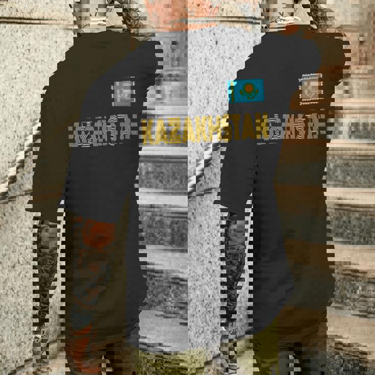 カザフスタン、カザフスタンの国旗、カザフスタンの国旗 長袖tシャツ メンズTシャツ バックプリント 彼への贈り物