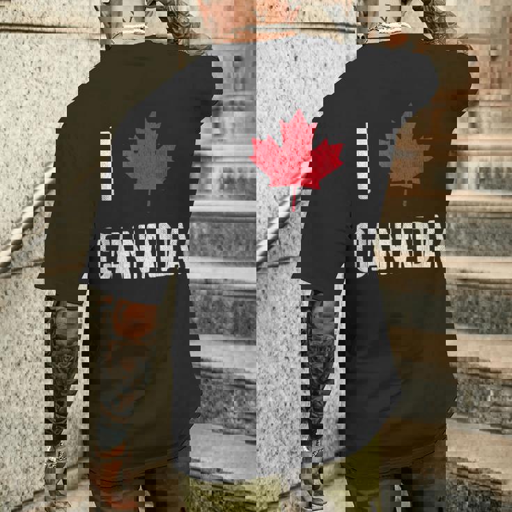 カナダ お土産 I Love Canada メンズTシャツ バックプリント 彼への贈り物
