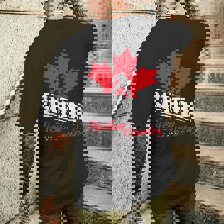 カナダホッケー メープルリーフ アイスホッケー選手 カナダ メンズTシャツ バックプリント 彼への贈り物