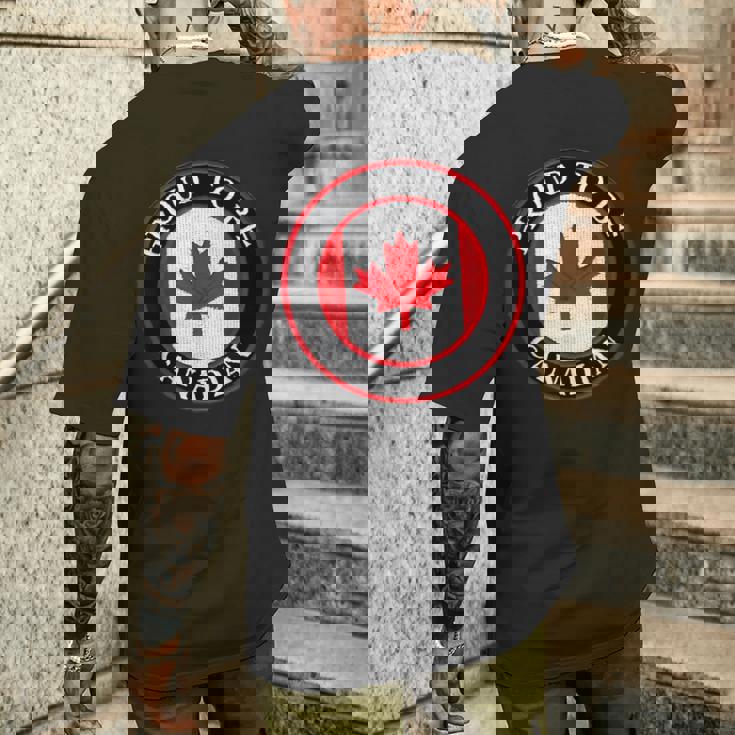 カナダ国旗tシャツ、カナダのtシャツ、カナダ国旗、カナダ地図 メンズTシャツ バックプリント 彼への贈り物