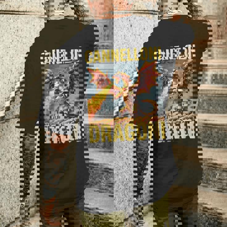 カネロニ・ドラゴニ イタリアン ブレイン モンスターズ Ai パスタドラゴン メンズTシャツ バックプリント 彼への贈り物