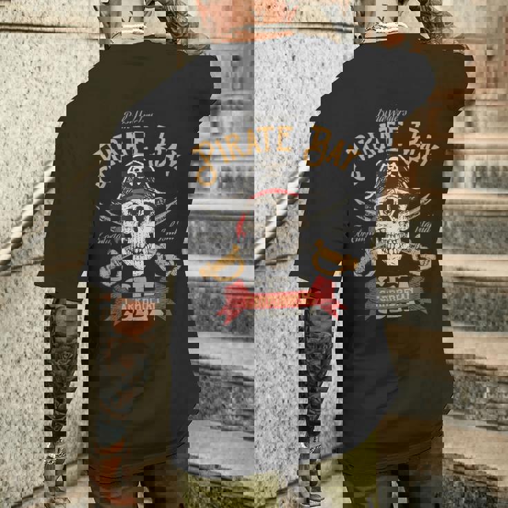 カリブ海 クロスボーン 海賊 メンズTシャツ バックプリント 彼への贈り物