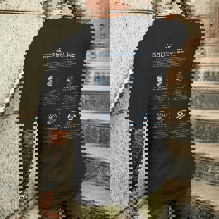 カルダシェフスケール科学エネルギー文明タイプ メンズTシャツ バックプリント 彼への贈り物