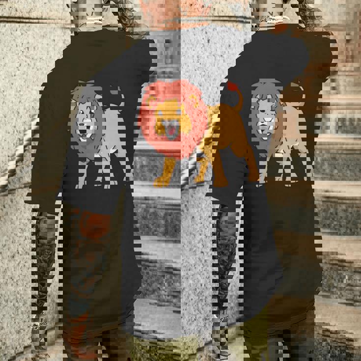 カワイイライオン 長袖tシャツ メンズTシャツ バックプリント 彼への贈り物