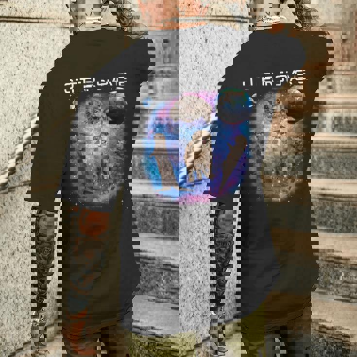 カワウソ宇宙 面白いカワウソ 宇宙カワウソ 長袖tシャツ メンズTシャツ バックプリント 彼への贈り物