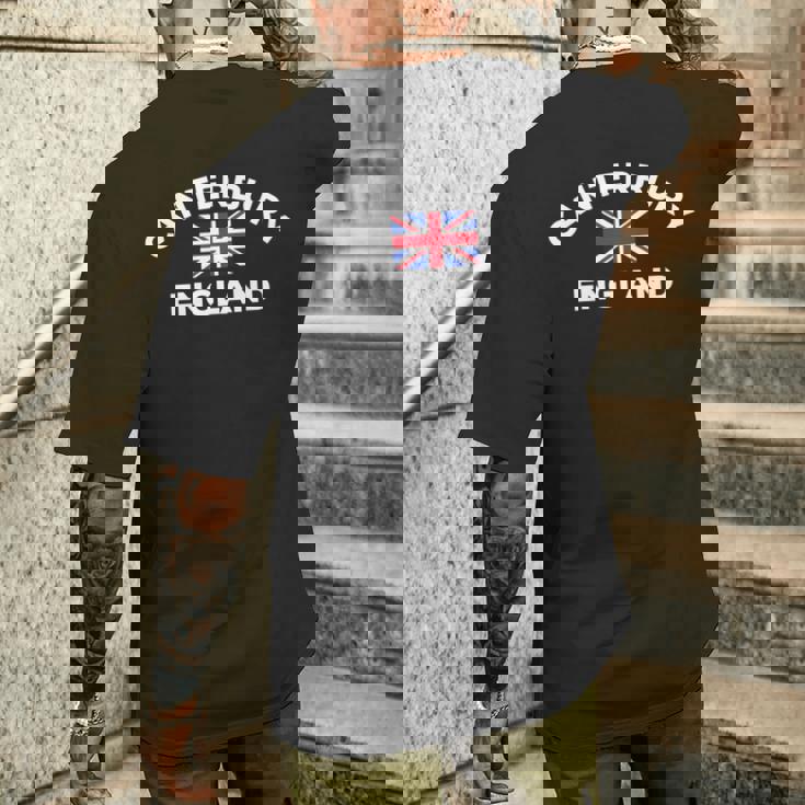 カンタベリー イギリス Uk イギリス シティ ユニオンジャック 旗 長袖tシャツ メンズTシャツ バックプリント 彼への贈り物