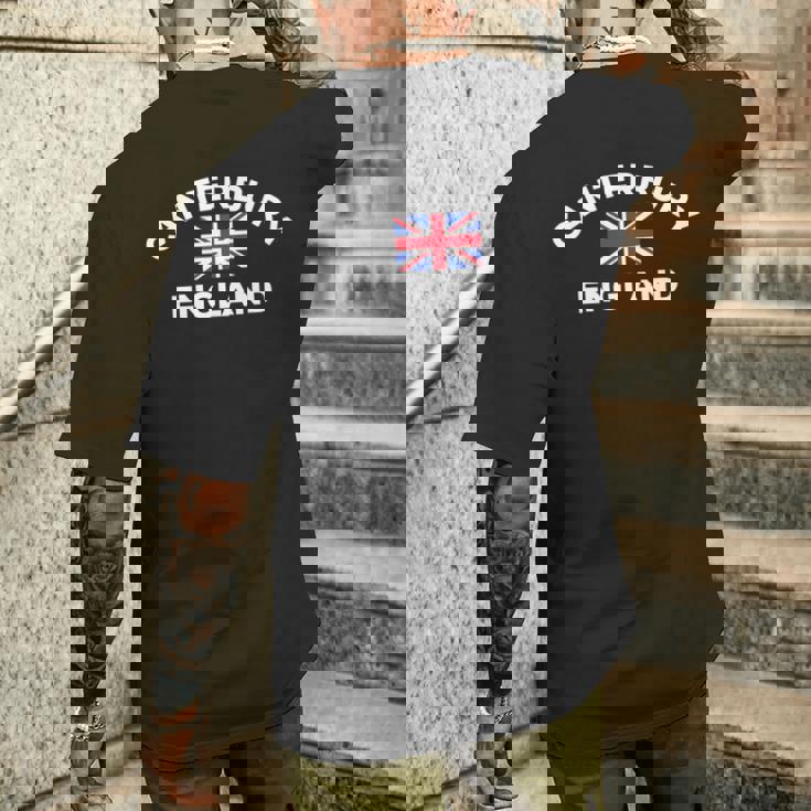 カンタベリー イングランド イギリス キングダム シティ 観光土産 長袖tシャツ メンズTシャツ バックプリント 彼への贈り物