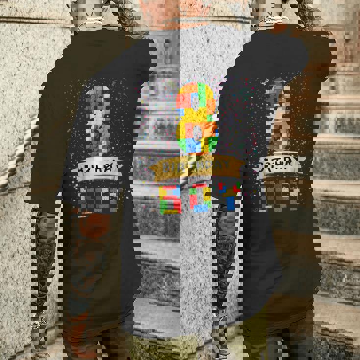 キッズ 8歳の誕生日 男の子 8歳 積み木 8歳の誕生日 男の子 メンズTシャツ バックプリント 彼への贈り物