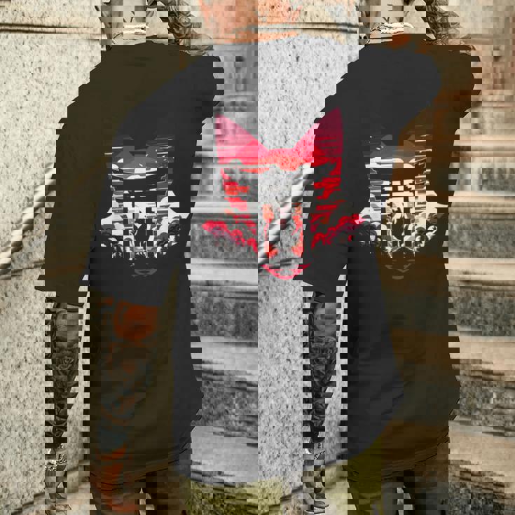 キツネ キツネ 九尾狐シルエット アニメ好き メンズTシャツ バックプリント 彼への贈り物