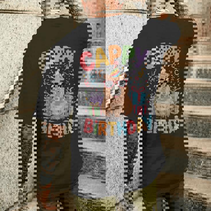 キャッピー・バースデー・カピバラ愛好家 バースデー・カピバラcappy Birthday メンズTシャツ バックプリント 彼への贈り物