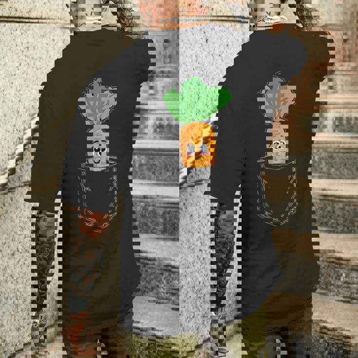 キャロットポケット おもしろキャロットインポケット メンズTシャツ バックプリント 彼への贈り物