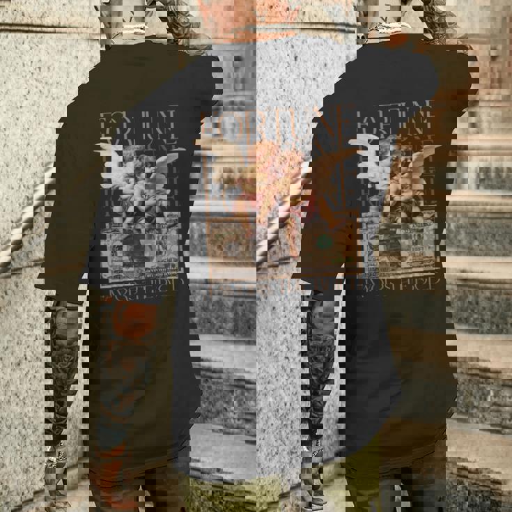 キューピッドとサイケ 2人の天使の赤ちゃん ドルフォーチュンアート 長袖tシャツ メンズTシャツ バックプリント 彼への贈り物