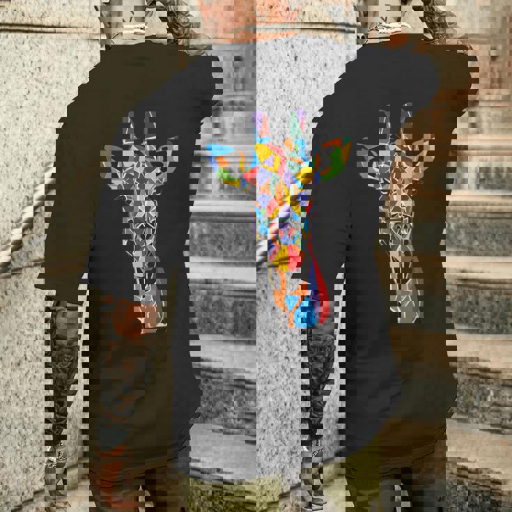 キリン 幾何学 メンズTシャツ バックプリント 彼への贈り物