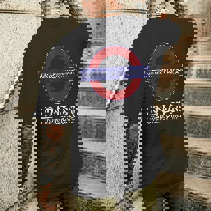 キングスクロス セントパンクラスロンドン地下鉄 メンズTシャツ バックプリント 彼への贈り物