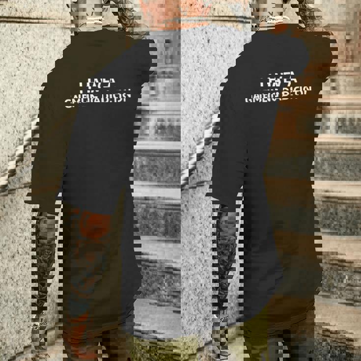 ギャンブル依存症です メンズTシャツ バックプリント 彼への贈り物