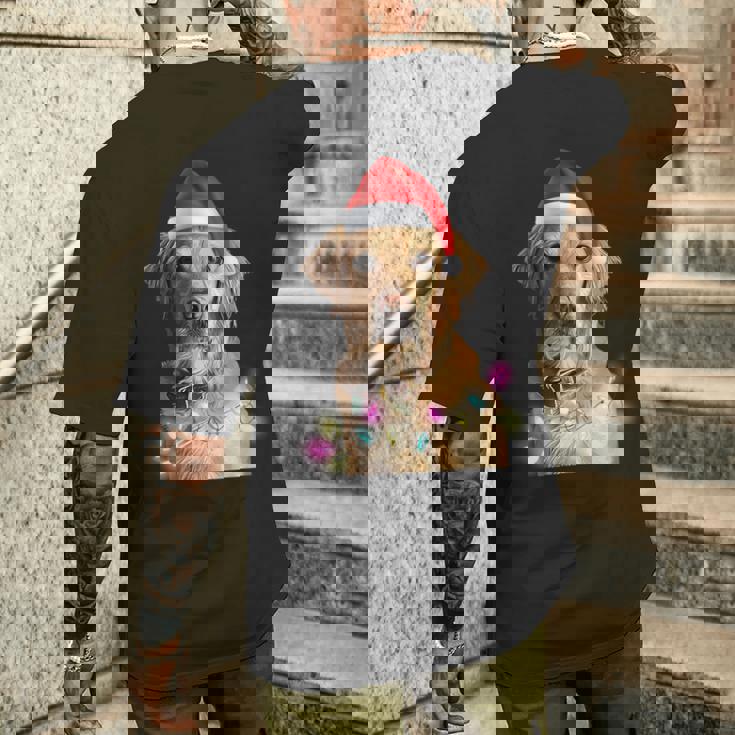 クリスマス ゴールデンレトリバー クリスマス ドッグツリー サンタハット リトリーバー 長袖tシャツ メンズTシャツ バックプリント 彼への贈り物