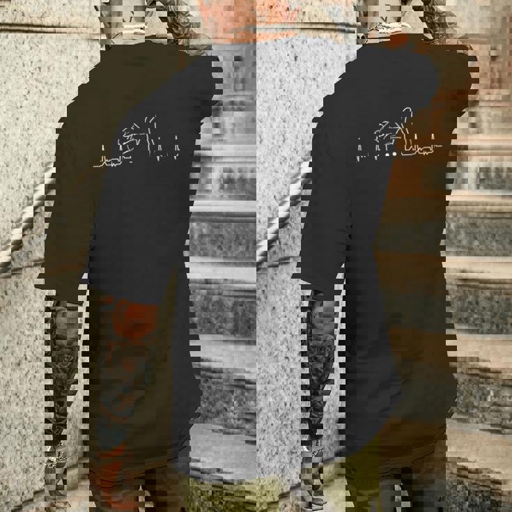 クリスマス ハートビート 猫好き ねこ好き ネコ好き ハートビート猫 猫の飼い主 心電図 おもしろ 可愛い ねこ ネコ メンズTシャツ バックプリント 彼への贈り物