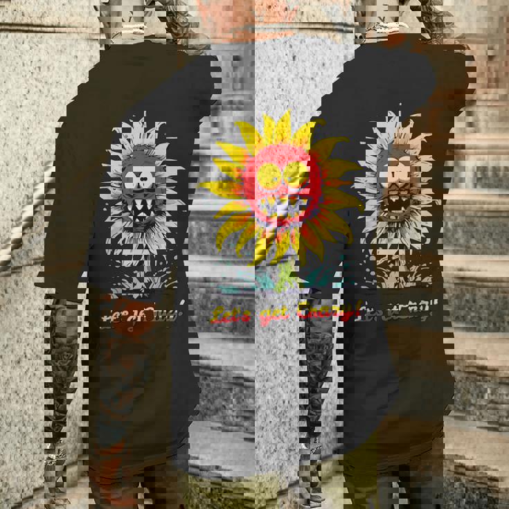 クレイジー クレイジー 面白い ひまわり メンズTシャツ バックプリント 彼への贈り物