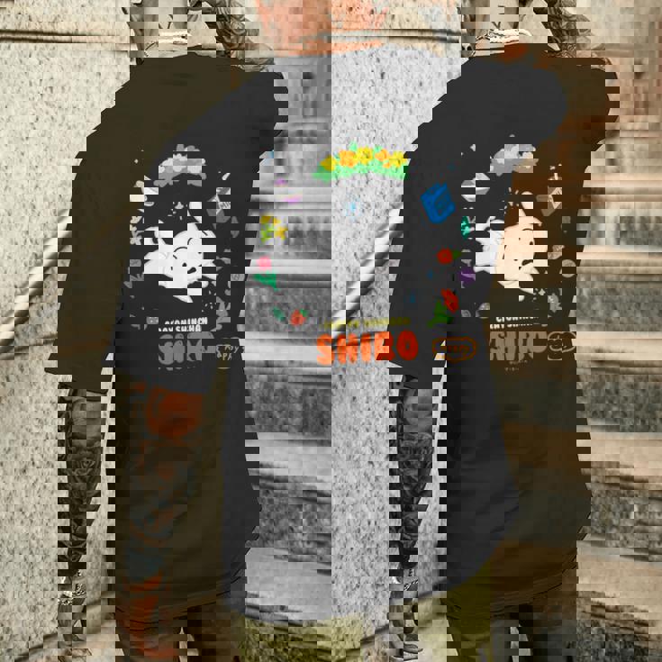 クレヨンしんちゃん Happyシロ フラワーリング メンズTシャツ バックプリント 彼への贈り物