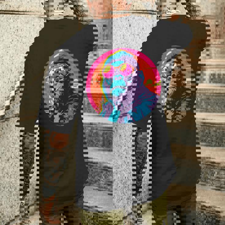 クールゴリラ サングラス付き サンセット ゴリラ メンズTシャツ バックプリント 彼への贈り物