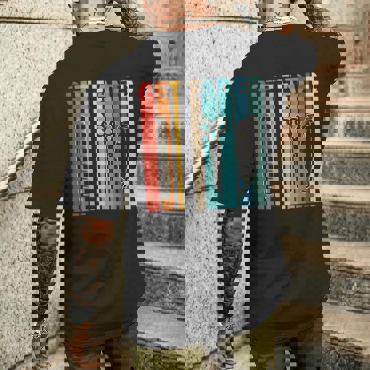 ゲット・フェード、バーバー・クリッパーズ、ファニー・バーバー メンズTシャツ バックプリント 彼への贈り物