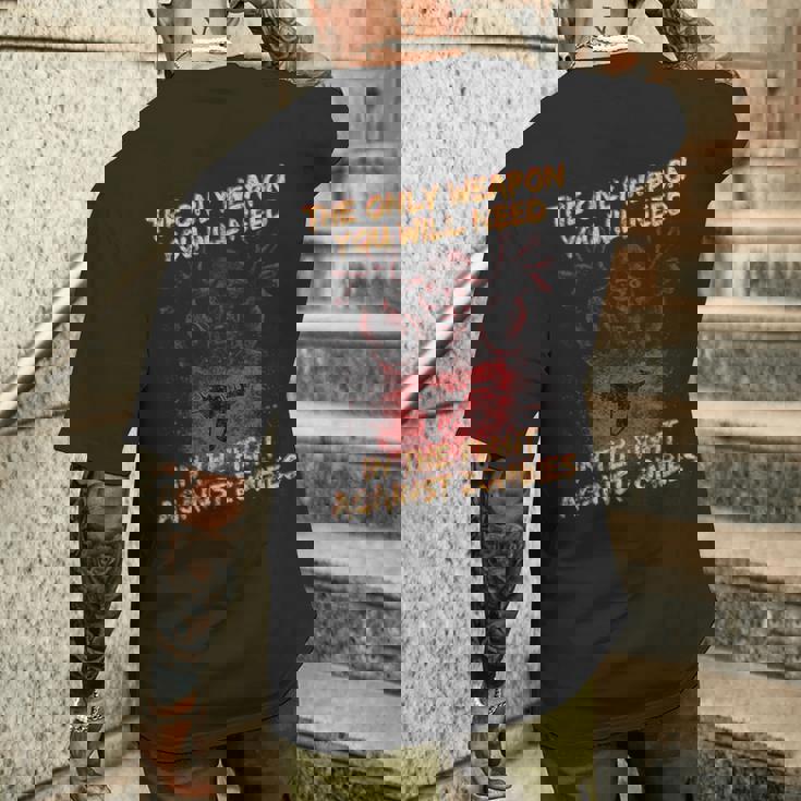 ゲーミング ゾンビ レイ ガン メンズ レディース キッズ ハロウィン メンズTシャツ バックプリント 彼への贈り物