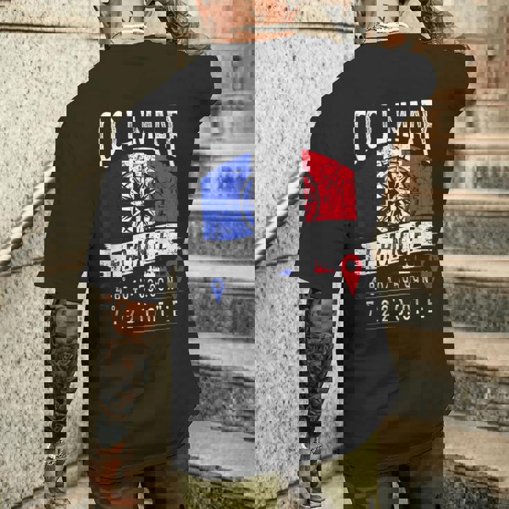 コルマール フランス国旗 Gps座標 コルマール メンズTシャツ バックプリント 彼への贈り物