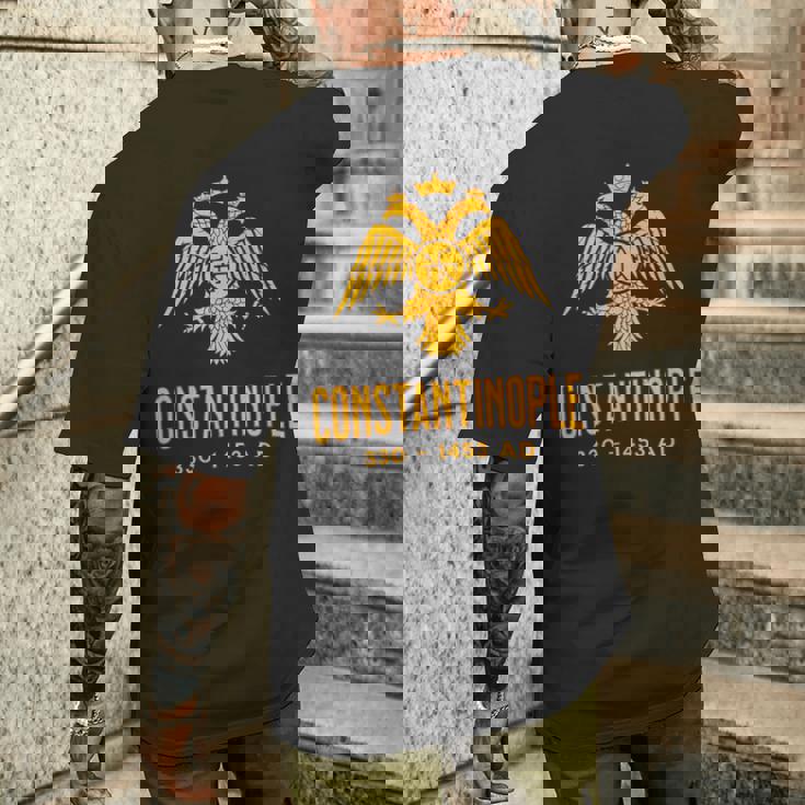 コンスタンティノープル ビザンツ帝国のシンボル メンズTシャツ バックプリント 彼への贈り物