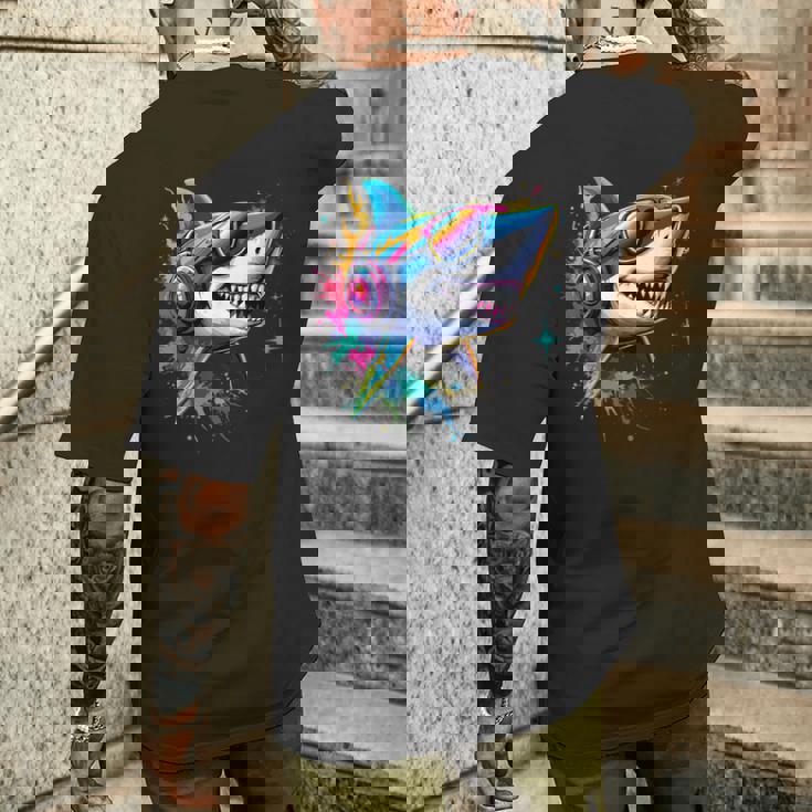 サメのモチーフ サメ タイガーシャーク オグロメジロザメ ホオジロザメ メンズTシャツ バックプリント 彼への贈り物