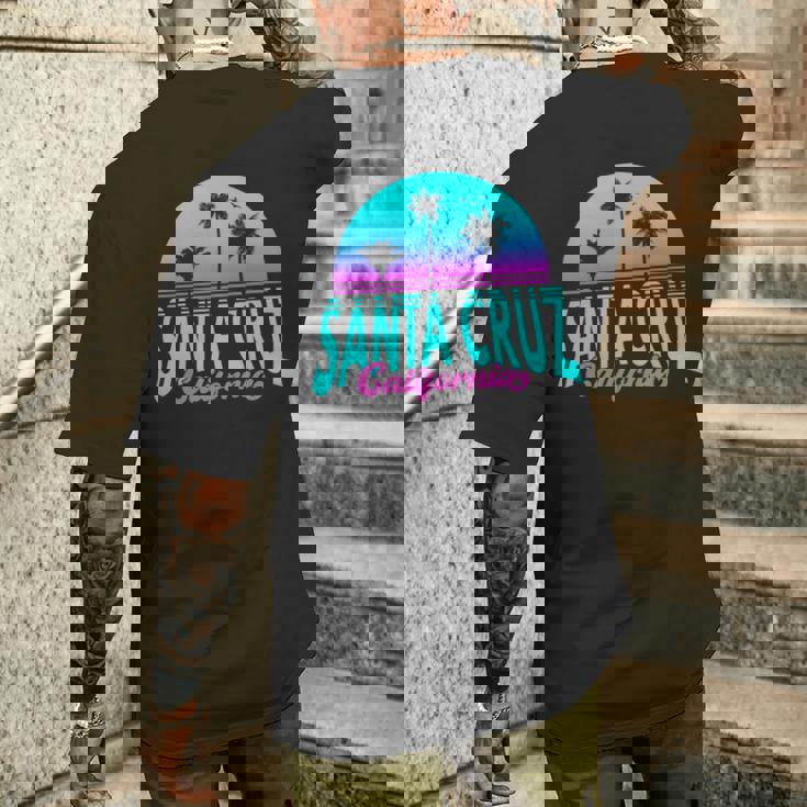 サンタクルーズ カリフォルニア レトロ ヴィンテージ サンセット 長袖tシャツ メンズTシャツ バックプリント 彼への贈り物