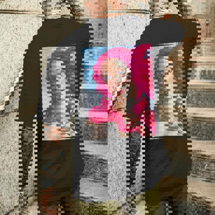 サンドロ・ボッティチェリ作 ピンクの髪の金星 メンズTシャツ バックプリント 彼への贈り物